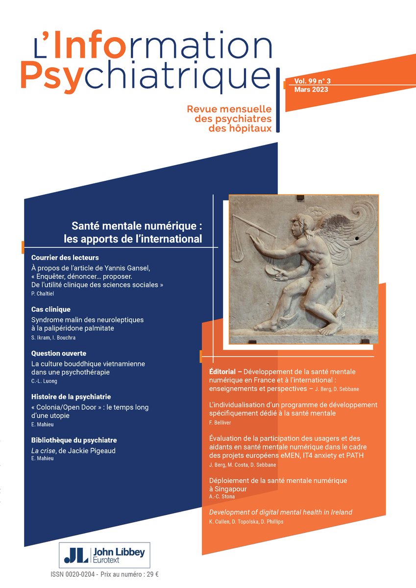SanteM_EPSMlmCC's tweet photo. |#esantémentale] 
👉Dans le dernier numéro de @L_InfoPsy, le #CCOMS revient sur le développement de la #santémentale numérique en 🇫🇷 et à l'international, notamment à travers des projets 🇪🇺 dont le Centre est partenaire : @eMEN_EU, @it4anxiety et #PATH. 
https://t.co/lR0wq5vZrK https://t.co/cEi0LmJmxj