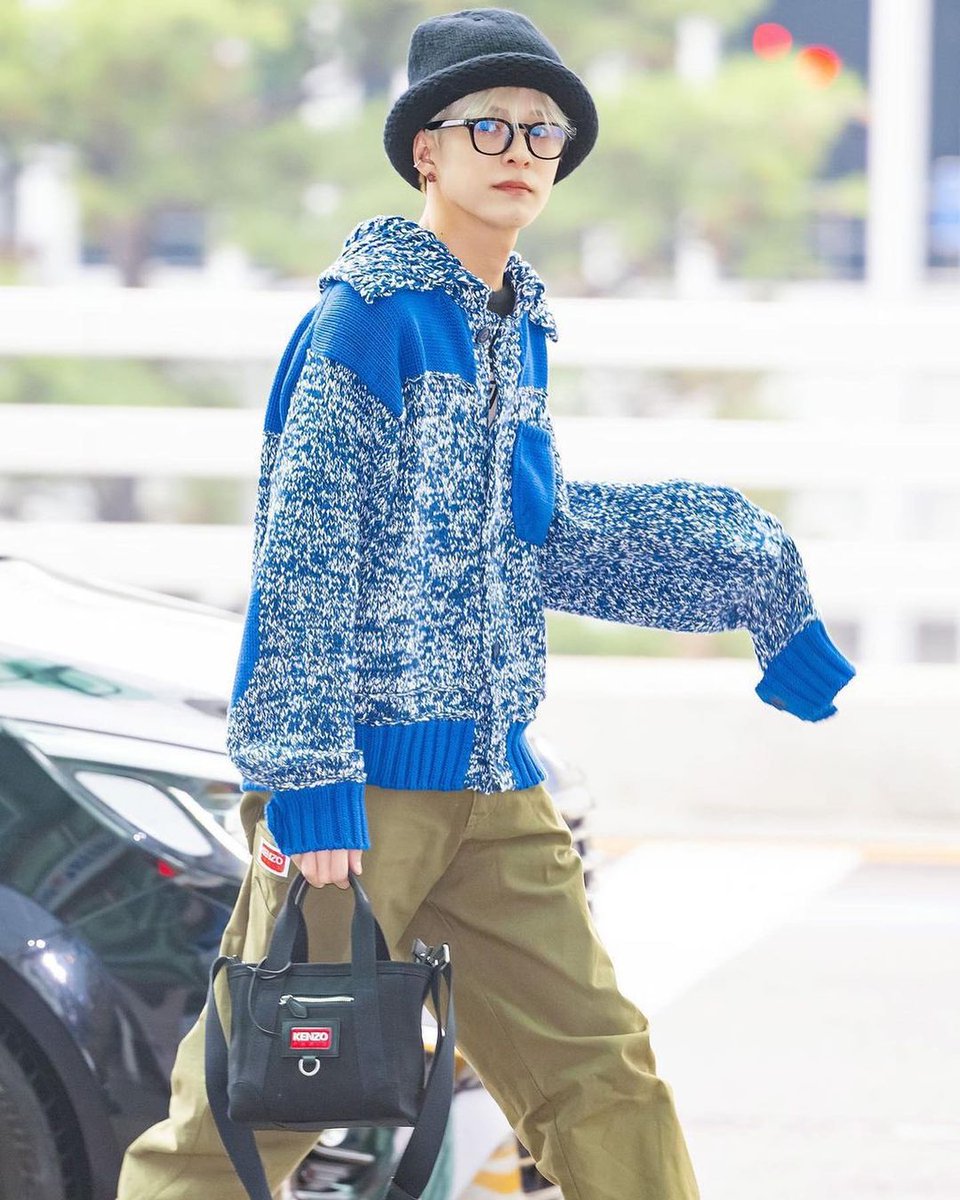 Singer #ASAHI from #TREASURE in a full KENZO look from Spring