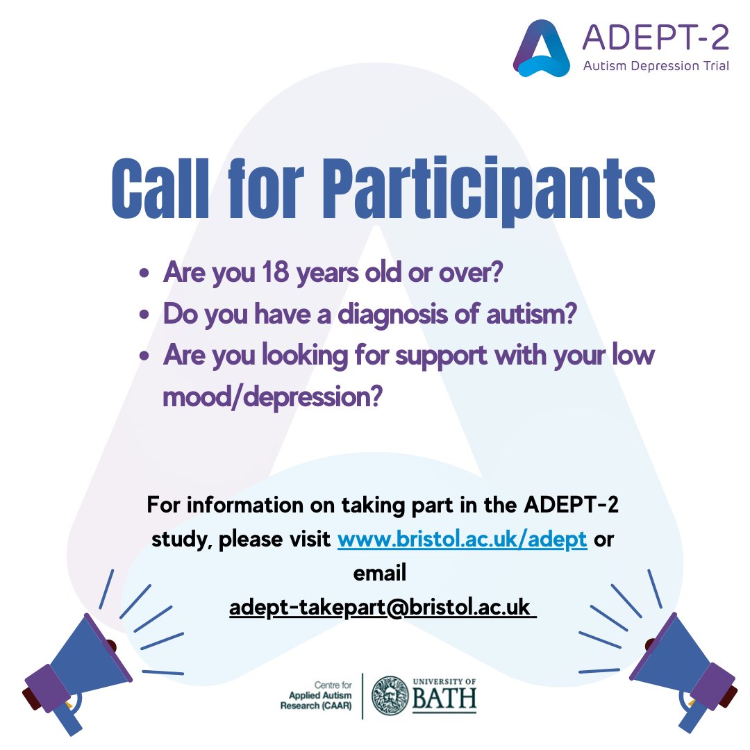 Call for participants! CNTW are a site for the ADEPT-2 study, follow the links below to find out more.
