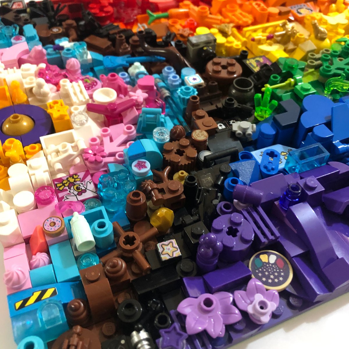 BrickNetty's tweet photo. Netty has been busy working on the latest greebled Pride Flags for next weekend’s Bendigo Bricks Exhibition. 
We are looking forward to being LEGO exhibitors for the first time, showcasing our range of LGBTIQA+ Pride Flag Art.

This is a close up of the Inclusive Pride Flag. Jess https://t.co/Tj87QQvs9V