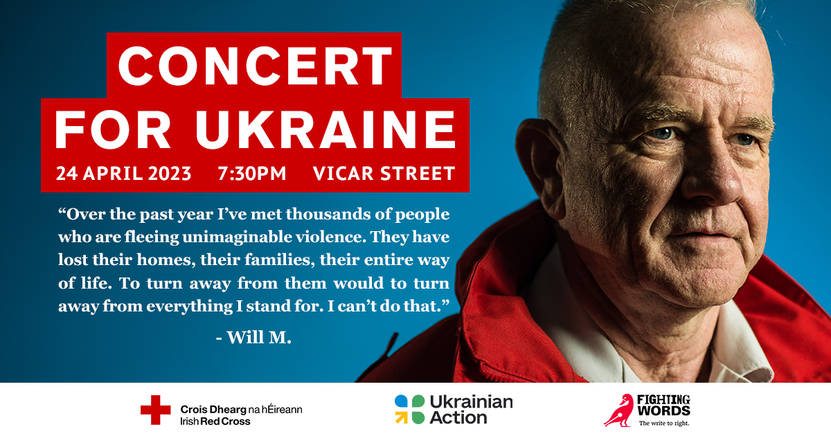 Concert for Ukraine: An evening of Irish and Ukrainian cultural solidarity. Some of the most beloved artists from Ireland and Ukraine are gathering at Vicar Street on Monday, April 24, to perform and celebrate cultural solidarity.