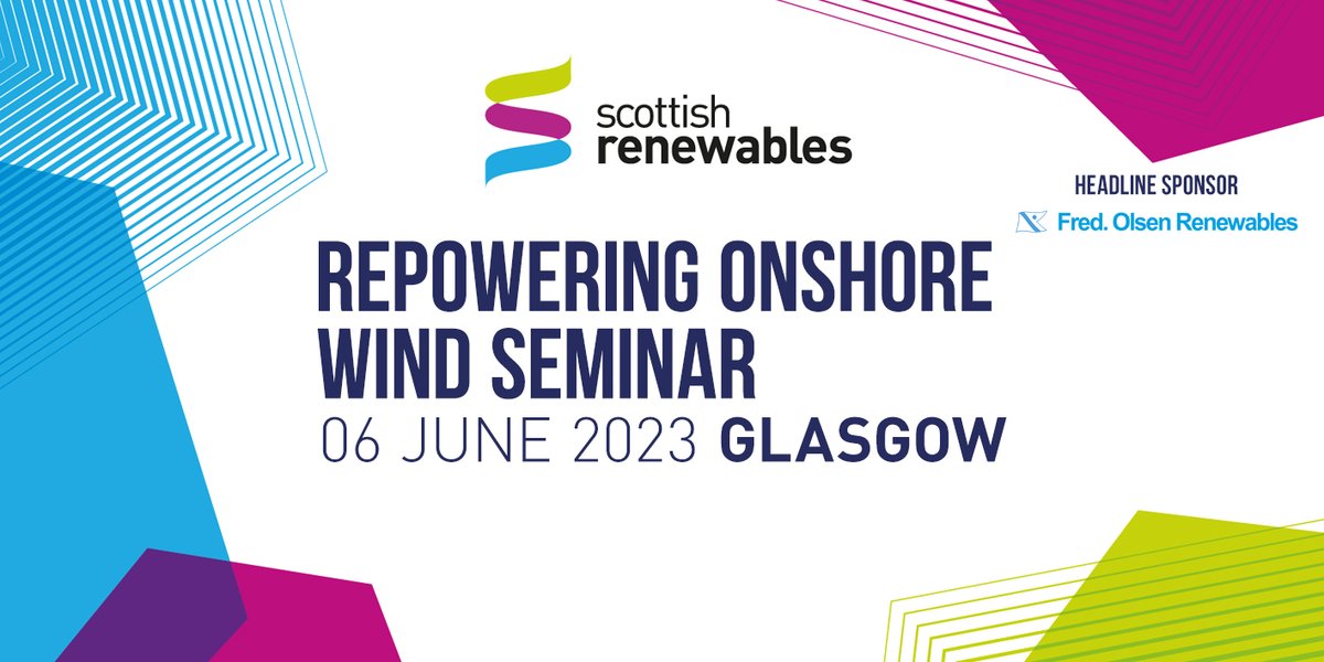 We are proud to be sponsoring this year's Repowering Onshore Wind Seminar in Glasgow. 

This event will be vital for discussing the challenges and opportunities of repowering and life extension of Scotland's onshore wind farms. 

We are delighted to play our part. 

#renewables