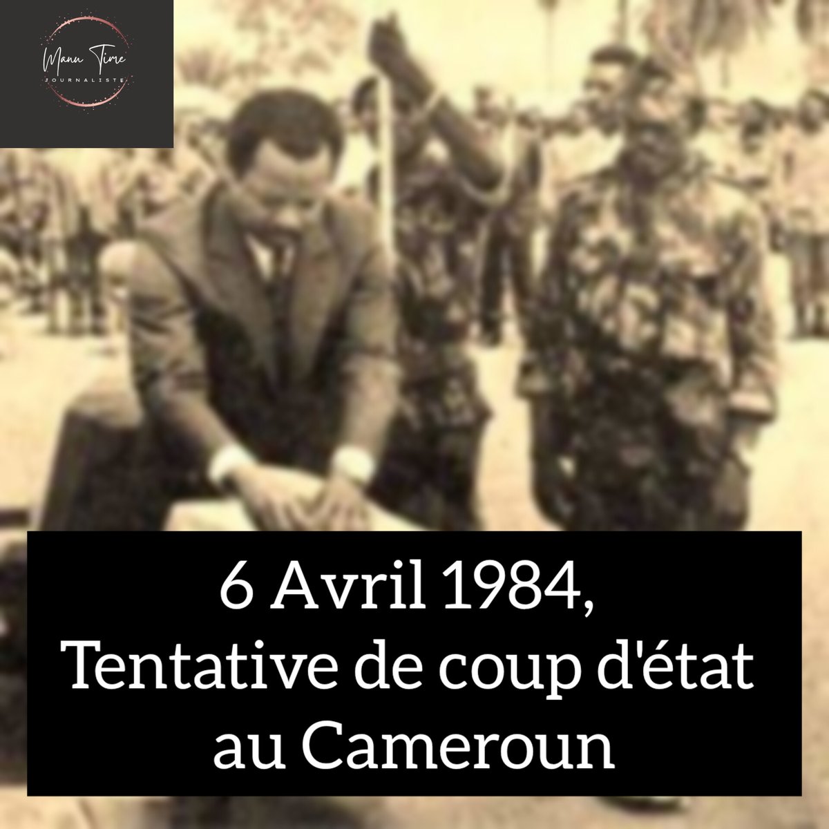 manunkama's tweet photo. [ Histoire] 

- Celle-ci a eu lieu dans le nuit du 5 au 6 Avril 1984 à Yaoundé.

- Elle a été commanditée par un mouvement nommé " J'ose" regroupé au sein du conseil militaire supérieur

Le commanditaire était le Colonel Ibrahim Saleh. https://t.co/NqyYhsegbU