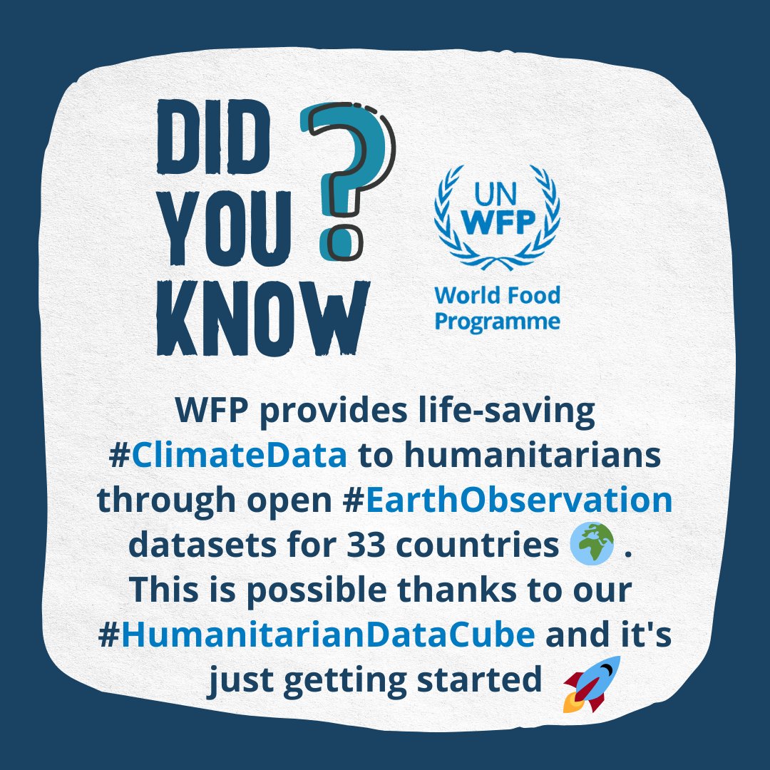WFPVAM's tweet photo. ๐ Effective #AnticipatoryAction and crisis response require accurate & open #ClimateData.
๐ฐ๏ธ @WFPVAM's top-quality #EarthObservation datasets have made it a ๐ contributor to @humdata's #HDX platform.
๐ The report: https://t.co/Tfss19Haf2
๐พ Our data: https://t.co/u66j4fhKcZ https://t.co/4S3mJPgd5s