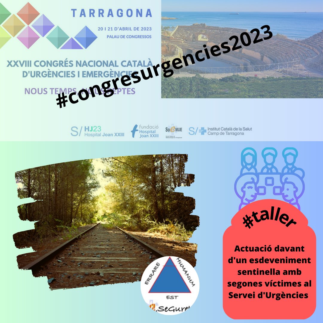 SoCMUE (@socmue) on Twitter photo Bon dijous i Bona Setmana Santa a tothom!
En 2️⃣ setmanes tenim aquí el #congresurgencies2023 #socmue a #tarragona
Recordeu que us podeu inscriure als #tallers com el de #segonesvictimes organitzat per #socseguretat
➕ℹ️ socmue.cat
JA QUEDA MOLT POC‼️
<a href="/hjoan23/">Hospital Universitari Joan XXIII</a> Bon dijous i Bona Setmana Santa a tothom!
En 2️⃣ setmanes tenim aquí el #congresurgencies2023 #socmue a #tarragona
Recordeu que us podeu inscriure als #tallers com el de #segonesvictimes organitzat per #socseguretat
➕ℹ️ socmue.cat
JA QUEDA MOLT POC‼️
<a href="/hjoan23/">Hospital Universitari Joan XXIII</a>