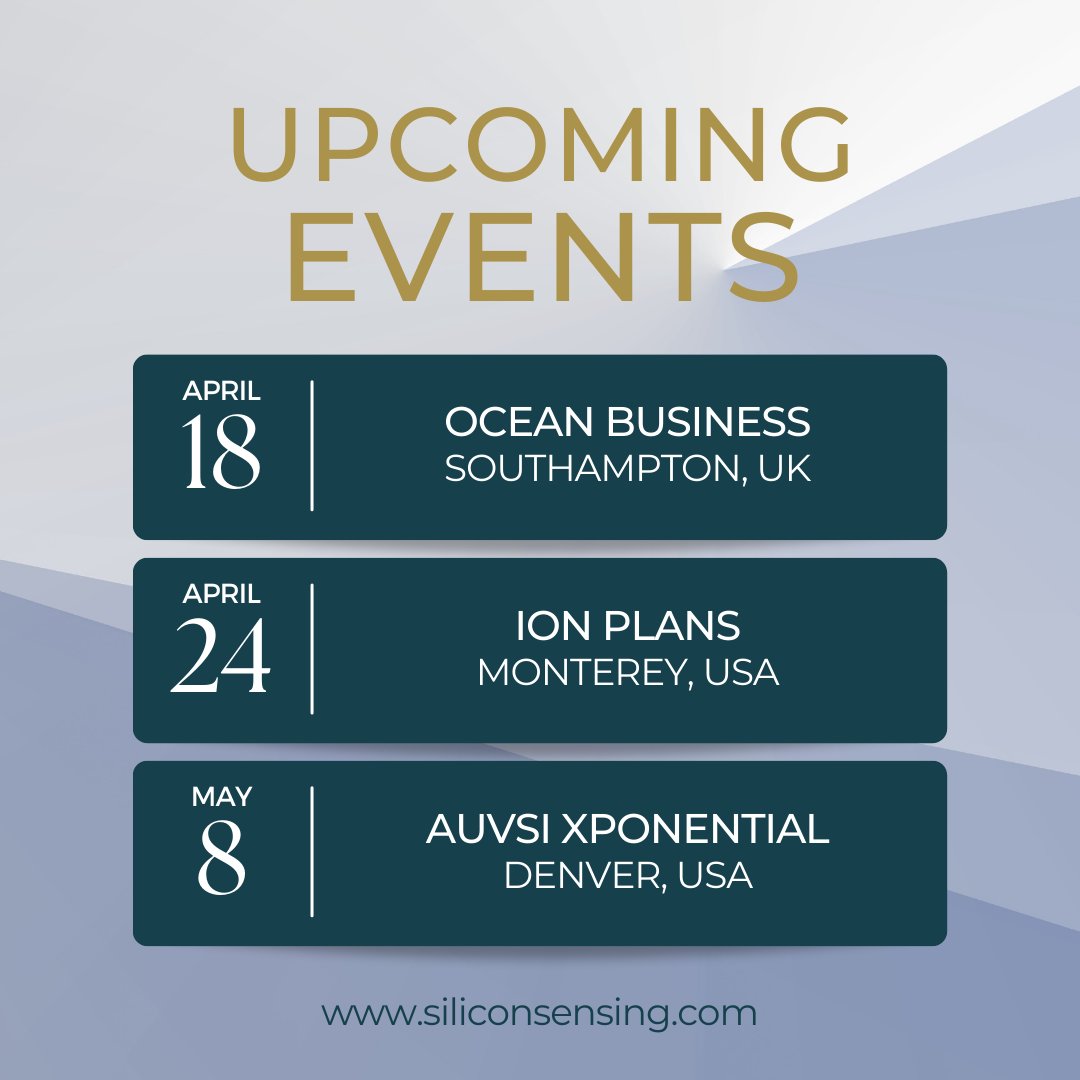 SiliconSensing's tweet image. Here are the upcoming events that Silicon Sensing will be attending over the next couple of months.
You can view all our 2023 events here: siliconsensing.com/information-ce…
#TradeShow #Exhibition #MotionEvolution #SiliconSensing #oceanbusiness #IONPLANS #xpo22 #auvsi #xponential