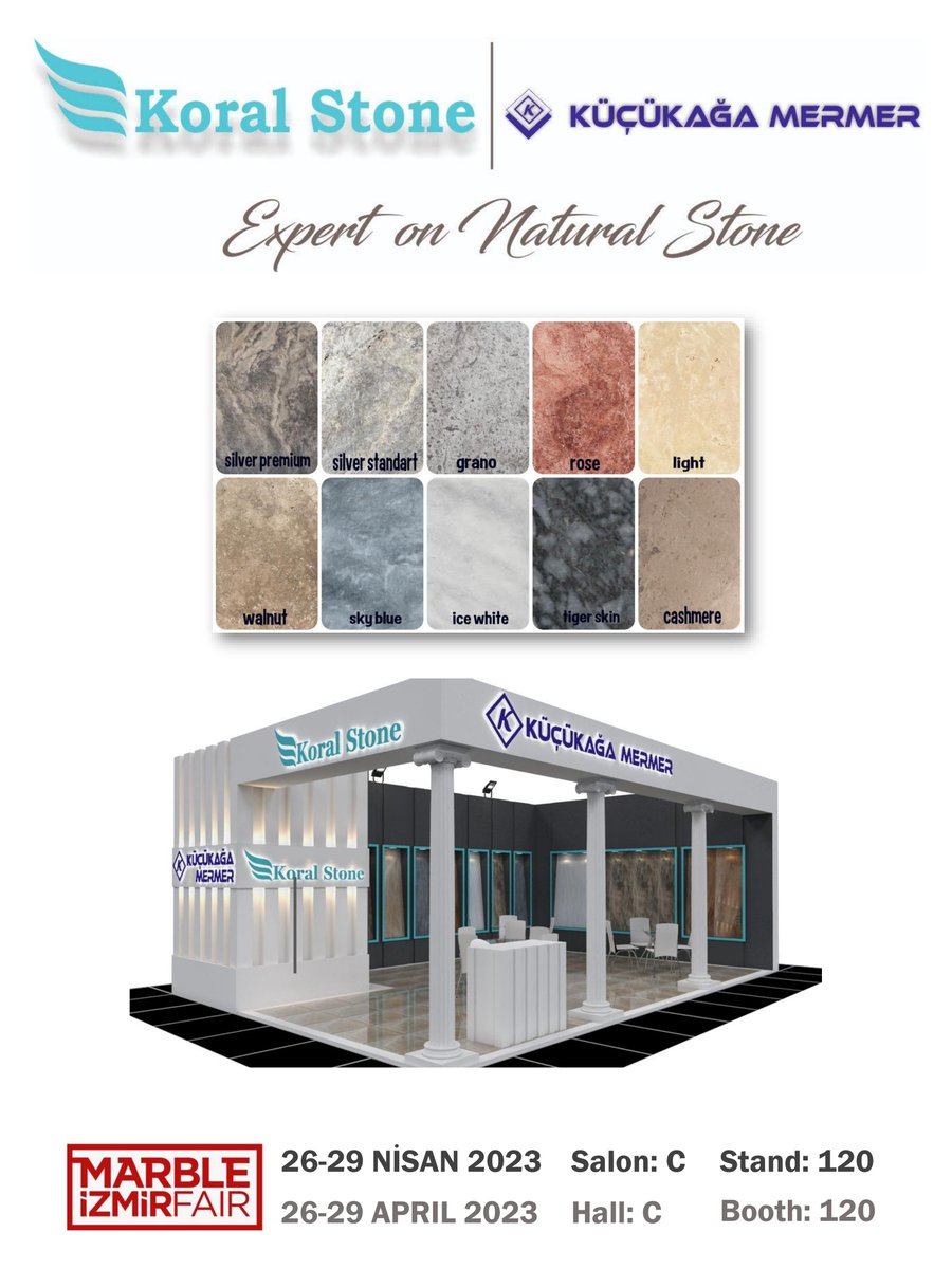 📌26-29 Nisan’da İzmir Mermer Fuarında Salon C Stand 120’deyiz

📌 We are at Hall C Stand 120 at Izmir Marble Fair on April 26-29

#marblefairizmir