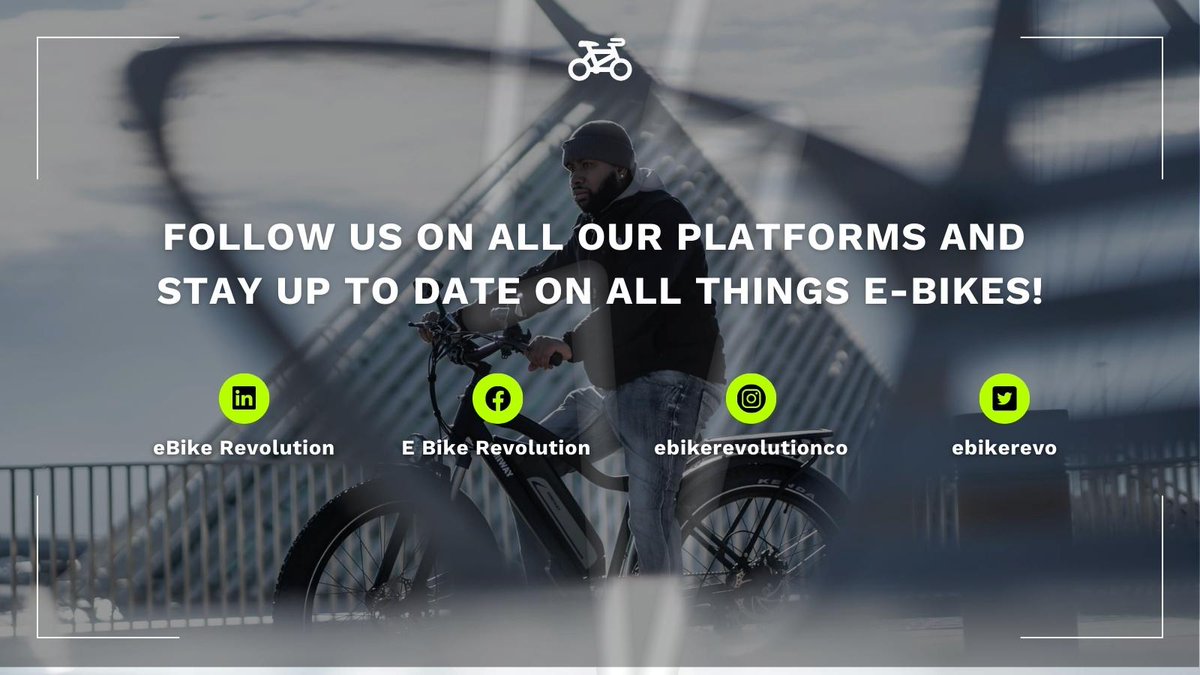 Stay in the know with E-Bike Revolution - follow us on Instagram, Facebook and LinkedIn to stay up to date with everything involving electric bikes⚡

#electricbikes #ebikes #electricscooters #escooters #ebikerevolution #jointherevolution #ebikelife #greentravel #ecofriendly