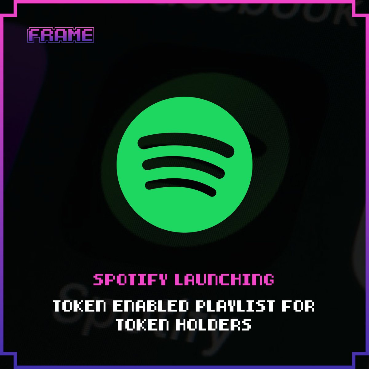 Popular music streaming platform Spotify has announced a new pilot test for blockchain-powered “token-enabled playlists” that allows users who hold certain non-fungible tokens (NFTs) to access a list of curated music.

#FRAME #NFT #Spotify #MusicNFT