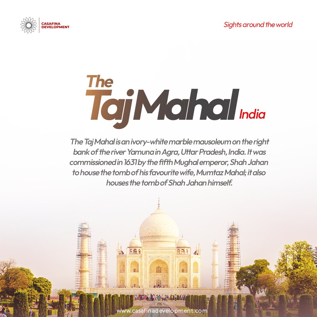 The Taj Mahal is the one sight in India that all travelers need to see. 
#tourism #tourisme #tourismireland #tourismepaca #tourismbc #tourismeoccitanie #tourismnsw  #realestateagent #RealEstateInvestor #realestatelife #realestateinvesting #realestatephotography