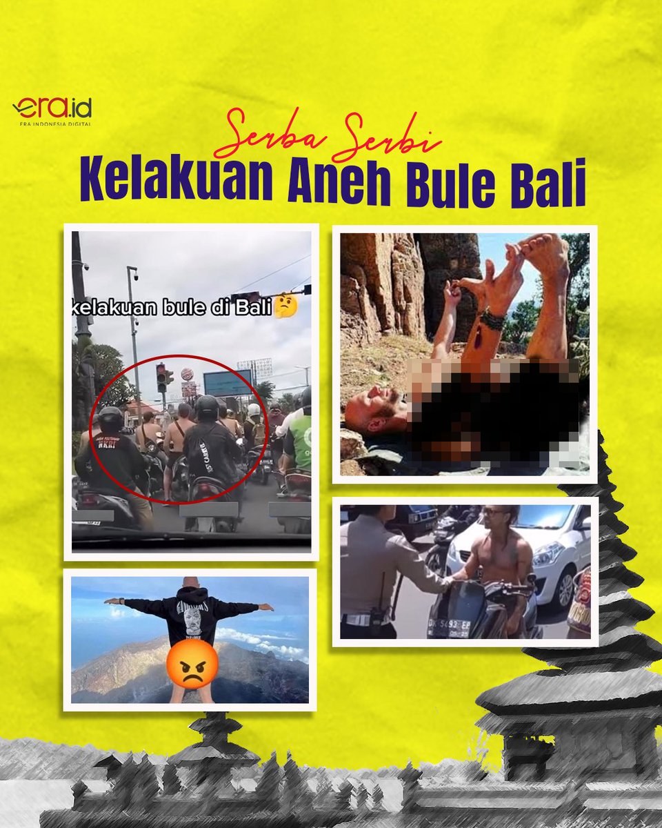 eradotid's tweet photo. [SERBA SERBI KELAKUAN ANEH BULE BALI]

Bule Rusia IC (24) dideportasi baru-baru ini gara-gara berfoto tanpa celana di Gunung Agung, Bali. Sayangnya nih, ini bukan pertama kali bule-bule Bali berkelakuan aneh sampe bikin warlok muak. 🤔🤔

[SEBUAH UTAS] https://t.co/e1L5mm6zod