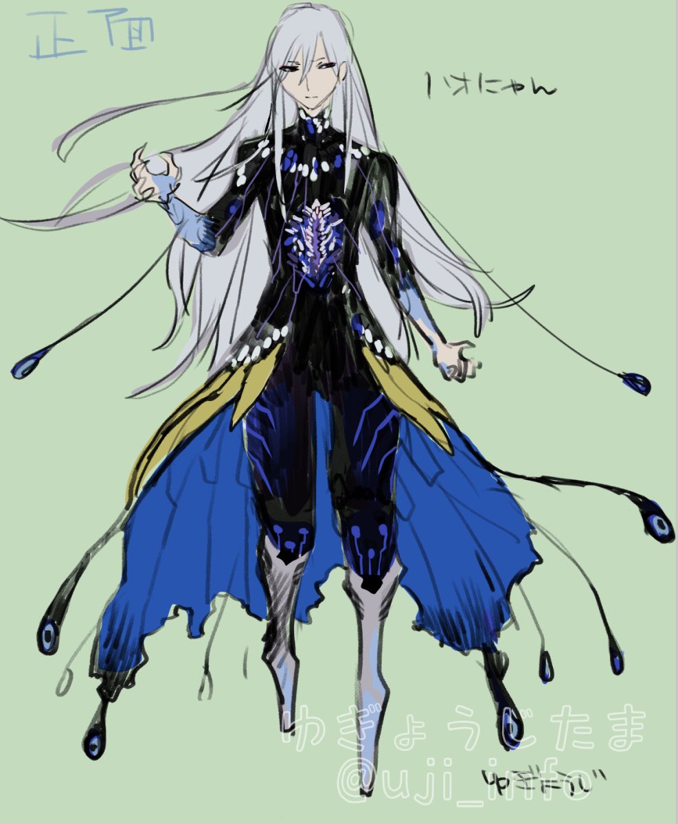 「ハオにゃんの脱皮後の簡易デザイン画見て描かないとまちがえるのでここ数ヶ月ずっと画」|遊行寺たま🍋のイラスト