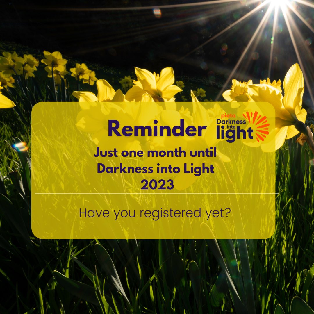 The most important #sunrise of the year is one month from today. If you’ve been thinking of signing up, there is no time like the present. Can’t wait to see you there 🌼 darknessintolight.ie/sign-up