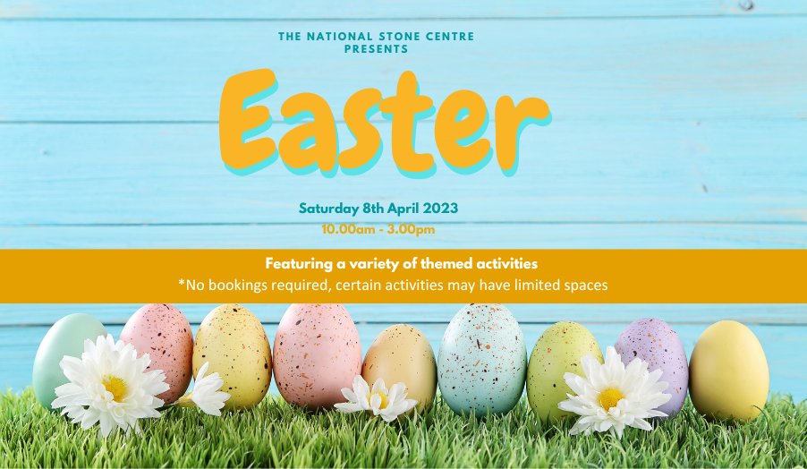 Join the National Stone Centre this Bank Holiday Saturday for a variety of Easter-themed activities!🥚🐇

Activities are free-to-attend from 10am - 3pm, however, donations are always welcomed.

#Derbyshire #Wirksworth #EasterActivities