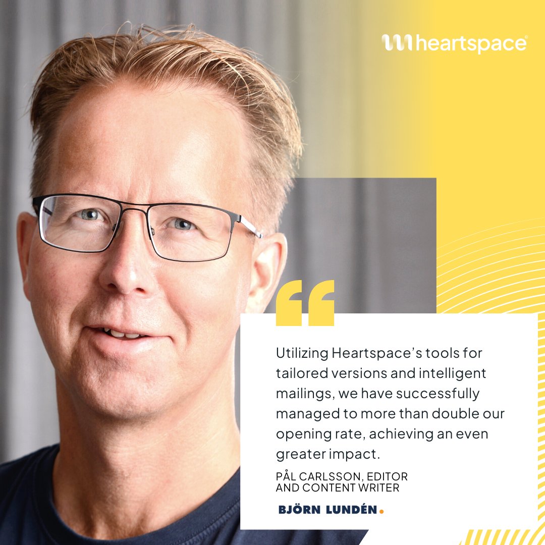heartspaceai's tweet photo. 🌟 Pål Carlsson of Björn Lundén AB reveals how Heartspace's tools doubled their opening rate for tailored versions & intelligent mailings, boosting PR impact! 🚀 #Testimonial #HeartspaceAI #BjörnLundén #PR #AI #OpenAI #ChatGPT #SMEs #Sustainability #TwitterImpact 💬 https://t.co/5KSZRjtYaM