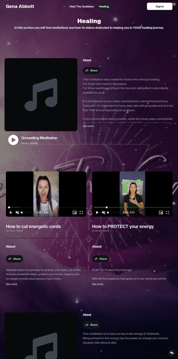 Putting some finishing touches on the "Heal Thy Goddess" website 💞

Meditations, how-to videos, and LIVE chat 🙌

And the best thing of all...
This page will be open for ANYONE, you don't need to be a supporter or HOLDER to access this page ✌️

🔗 in bio under HEALING