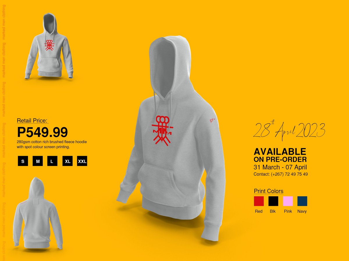 Pre-orders for the Heather Grey hoodies closes today at 1800hrs🔒
📲 (+267) 72 49 75 49
#mmc #distinction