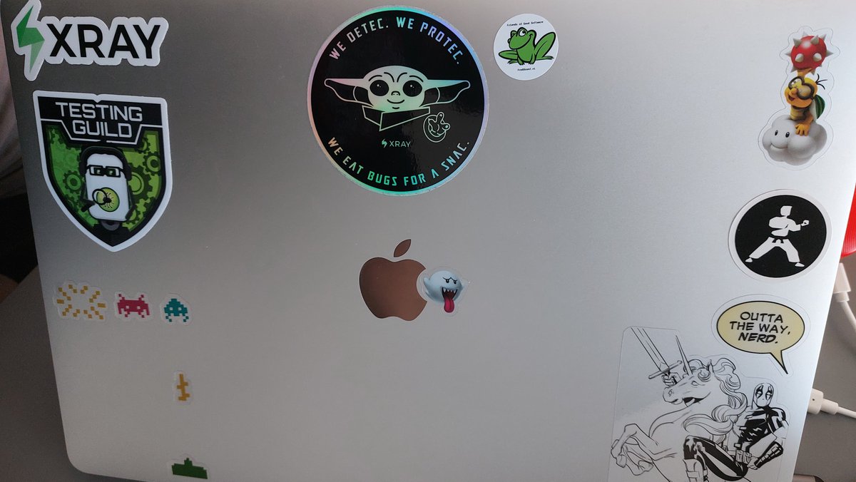 Melioth's tweet photo. #FroGSConf sticker just arrived, thanks for great un-conference! I'm a fan! And a special thanks to @ezagroba for sending those my way, you rock! https://t.co/tCtTM6ZvKe