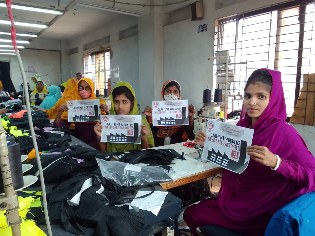 NazmaAkter73's tweet photo. For the sake of woker's life safety, the brands must sign the #InternationalACCORD. On 10th year of #RanaPlaza anniversary,  demanding safe factories for workers. 
#garmentworkerneedsafefactories
#RPneveragain
@IndustriALL_GU https://t.co/eTHl0tAclL