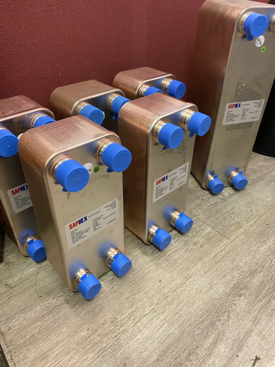 Saphex has decided to stop selling single units for Domestic brazed Plate Heat Exchangers. We have x8 spx12-30-3/4 left in stock. Once these have gone the stock wont be replaced. Orders onwards for Domestic BPHE,s would have to be x10 or more and would be 6weeks deliveries.