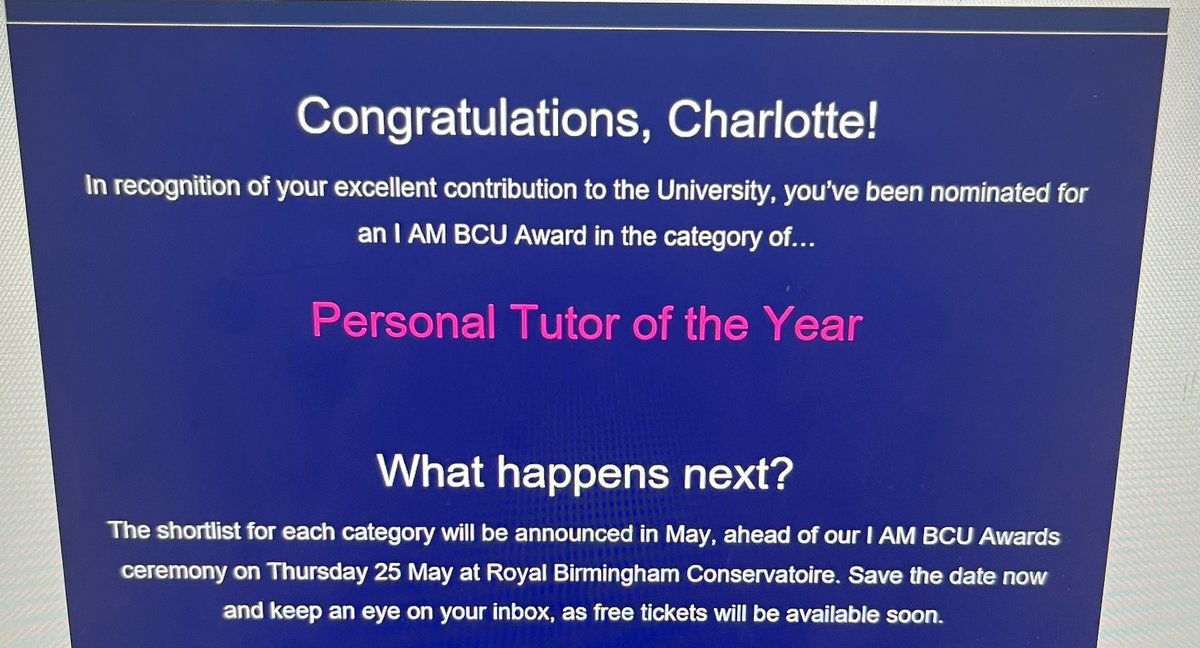 Ahhh this is lovely! 😊what a nice surprise  #iambcuawards