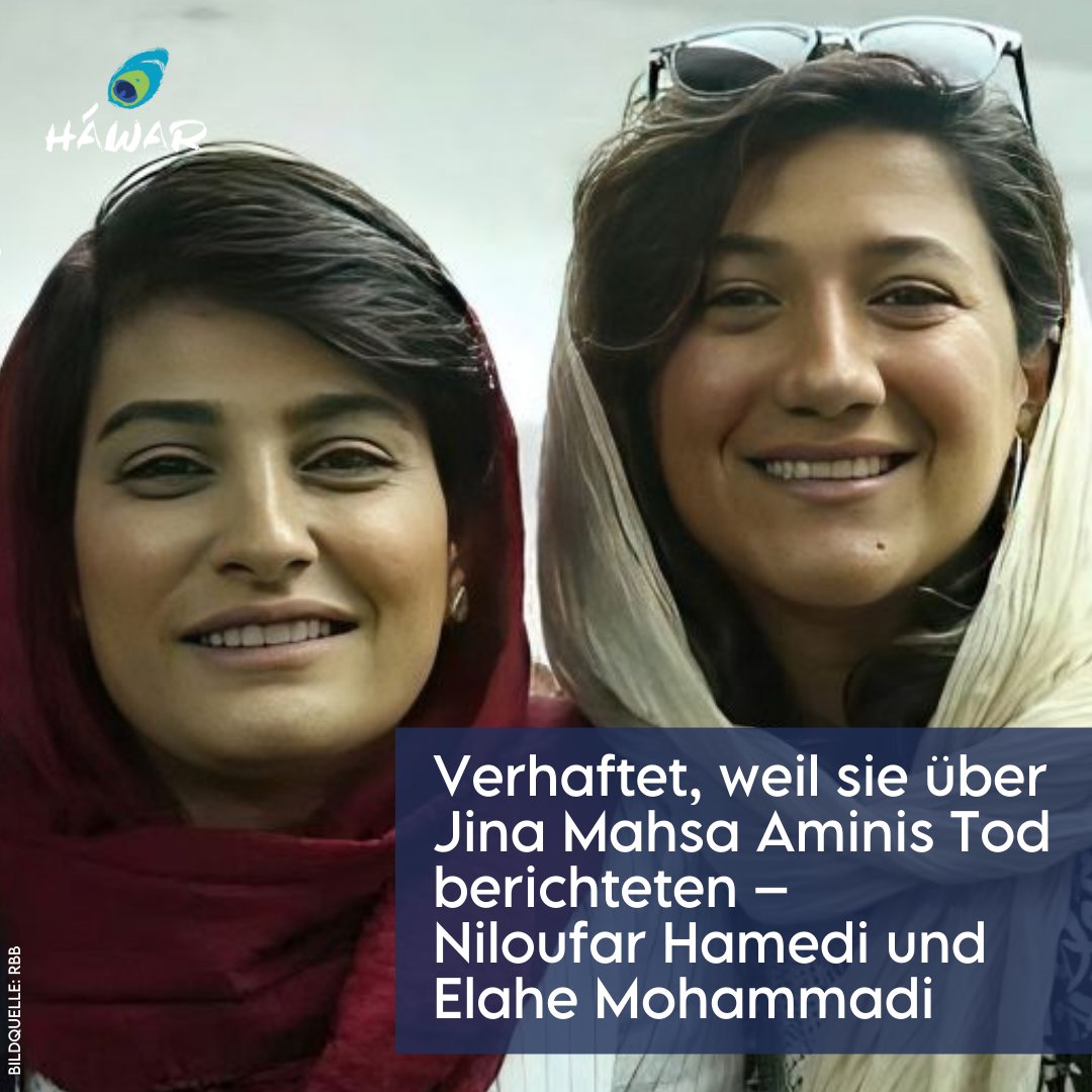 Die Journalistinnen #NiloufarHamedi und #ElaheMohammadi werden jetzt schon seit über 6 Monaten von der Islamischen Republik gefangen gehalten. Sie waren unter den ersten Journalist:innen, die die Todesumstände von #JinaMahsaAmini rechechiert haben und wurden deswegen inhaftiert.