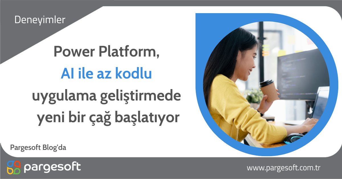 pargesoft's tweet photo. #MicrosoftPowerPlatform Copilot ile az kodlu ve kodsuz yazılımı yeniden keşfediyor ve çözümlerin oluşturulma biçiminde devrim yaratıyor: https://t.co/jAbx8DXlD7
#Microsoft #Pargesoft #MicrosoftDynamics365 #Copilot #PowerApps #PowerAutomate #VirtualAgenst #lowcode #nocode #AI https://t.co/ohVxvcz1dK