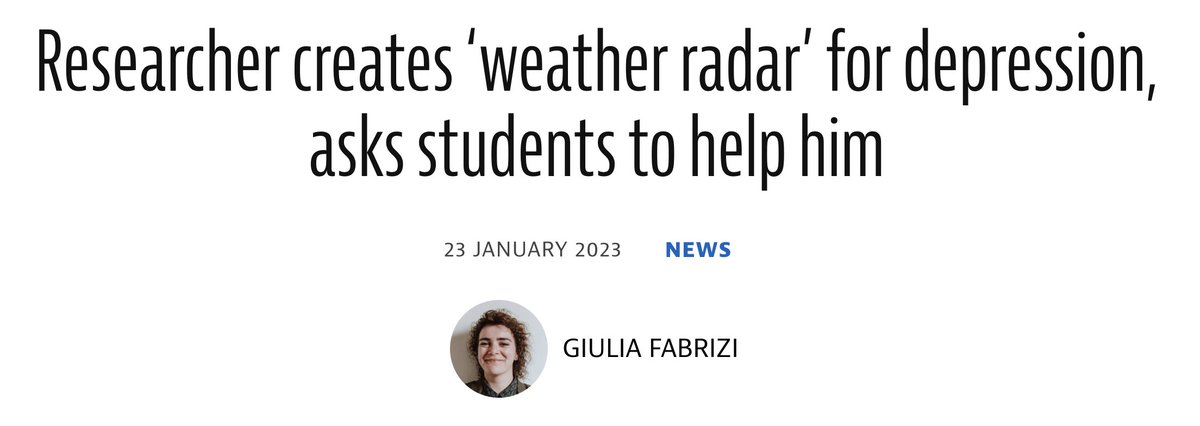 Eiko Fried (@eikofried) on Twitter photo 1/5 We're <a href="/UniLeiden/">Universiteit Leiden</a> researchers creating an early warning system for #depression in π³π± students (<a href="/ERC_Research/">European Research Council (ERC)</a>). To do so we're collecting unique data we will share with the community #openscience.
We desperately need your help to reach more diverse students.
What can you do? 1/5 We're <a href="/UniLeiden/">Universiteit Leiden</a> researchers creating an early warning system for #depression in π³π± students (<a href="/ERC_Research/">European Research Council (ERC)</a>). To do so we're collecting unique data we will share with the community #openscience.
We desperately need your help to reach more diverse students.
What can you do?