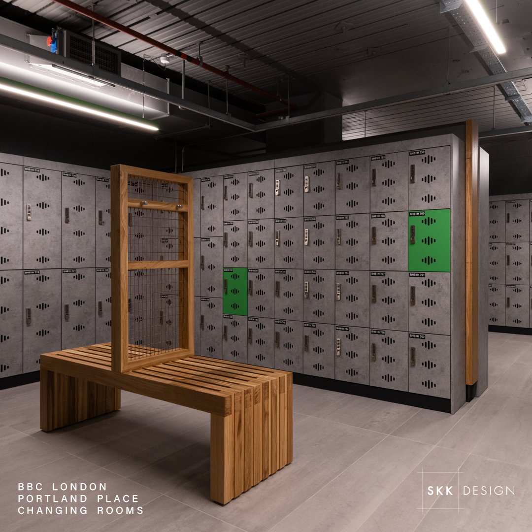 senkenkendesign's tweet photo. We are delighted to share the brand new changing rooms at BBC Broadcasting House!
 
Our aim was to combine industrial and scandi, the warmth of timber and organic shapes against clean, geometric lines.
 
With thanks to Macdonald Joinery for a seamless installation. https://t.co/CrK9ntlLI3