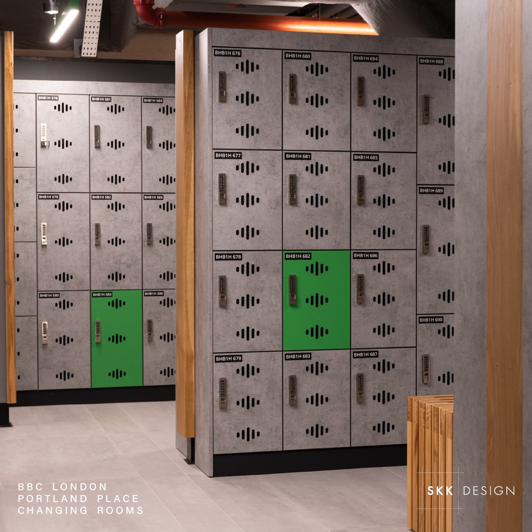 senkenkendesign's tweet photo. We are delighted to share the brand new changing rooms at BBC Broadcasting House!
 
Our aim was to combine industrial and scandi, the warmth of timber and organic shapes against clean, geometric lines.
 
With thanks to Macdonald Joinery for a seamless installation. https://t.co/CrK9ntlLI3