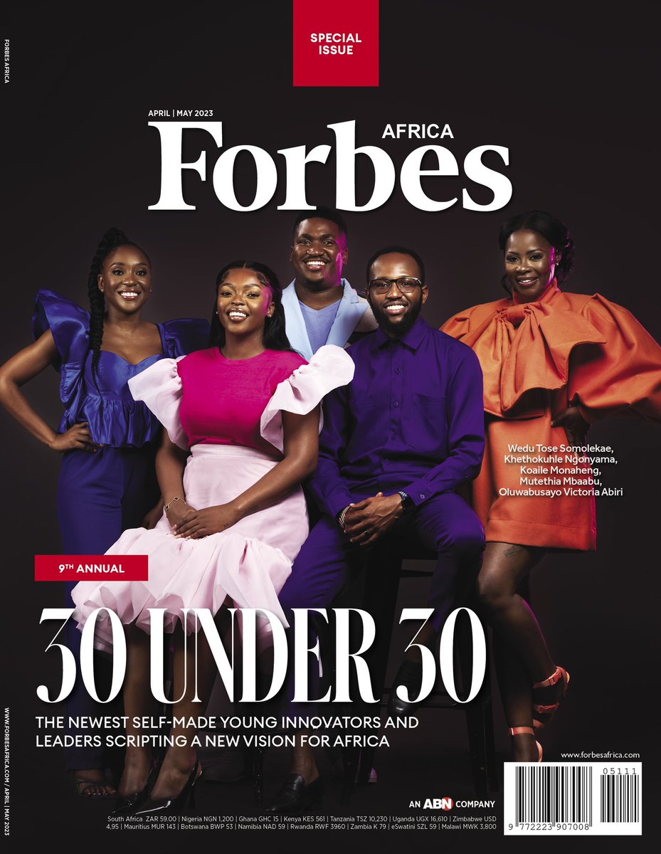 I’m the first - but not the last. 🇱🇸
 @forbesafrica #forbes30under30 class of 2023 alongside @Kay_yarms @drsoms @teshmbaabu & @Kokobykhloe_a 

Here’s to joining the ranks of Africa’s brightest visionaries, risk-takers and change-makers on the continent’s most coveted 30 Under.