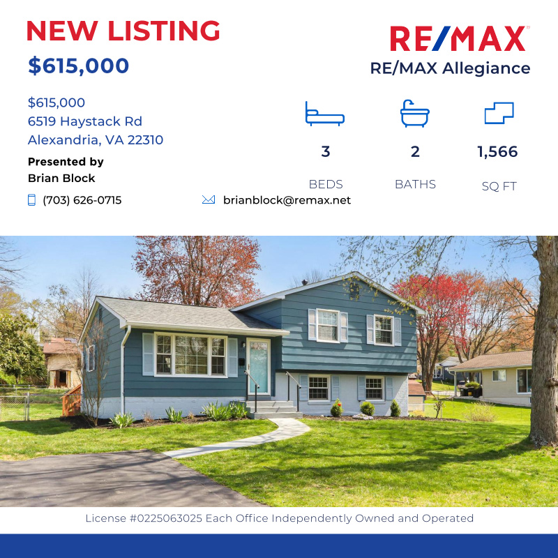 Welcome to 6519 Haystack Road in Alexandria, Virginia! Nestled on a quiet street in the Rose Hill Park neighborhood where pride of ownership...

Click here for details:
remax.com/VA/ALEXANDRIA/…