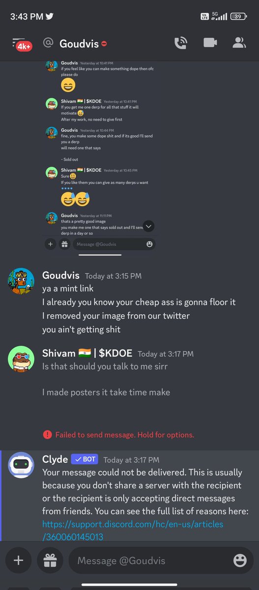 shivam_bitc's tweet photo. So @TheDerpsBTC founder cheated on me 

Promised to give 1 derp for making 2 posters and he liked them and wen time came he's giving mint link to mint  😂 from where these people came , if you know comments are open

I don't give a shit PPL but these fake founder need to stop https://t.co/kOC4nm2jpr
