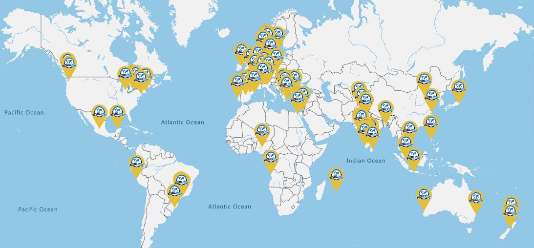 GlobalAzure's tweet photo. #GlobalAzure 2023 continues to grow!
We now have 72 locations on our map, being run by 67 #Azure communities around the world.
Find out more about how you can take part at https://t.co/lPx9E2mdbn https://t.co/MsrM6VnCGh