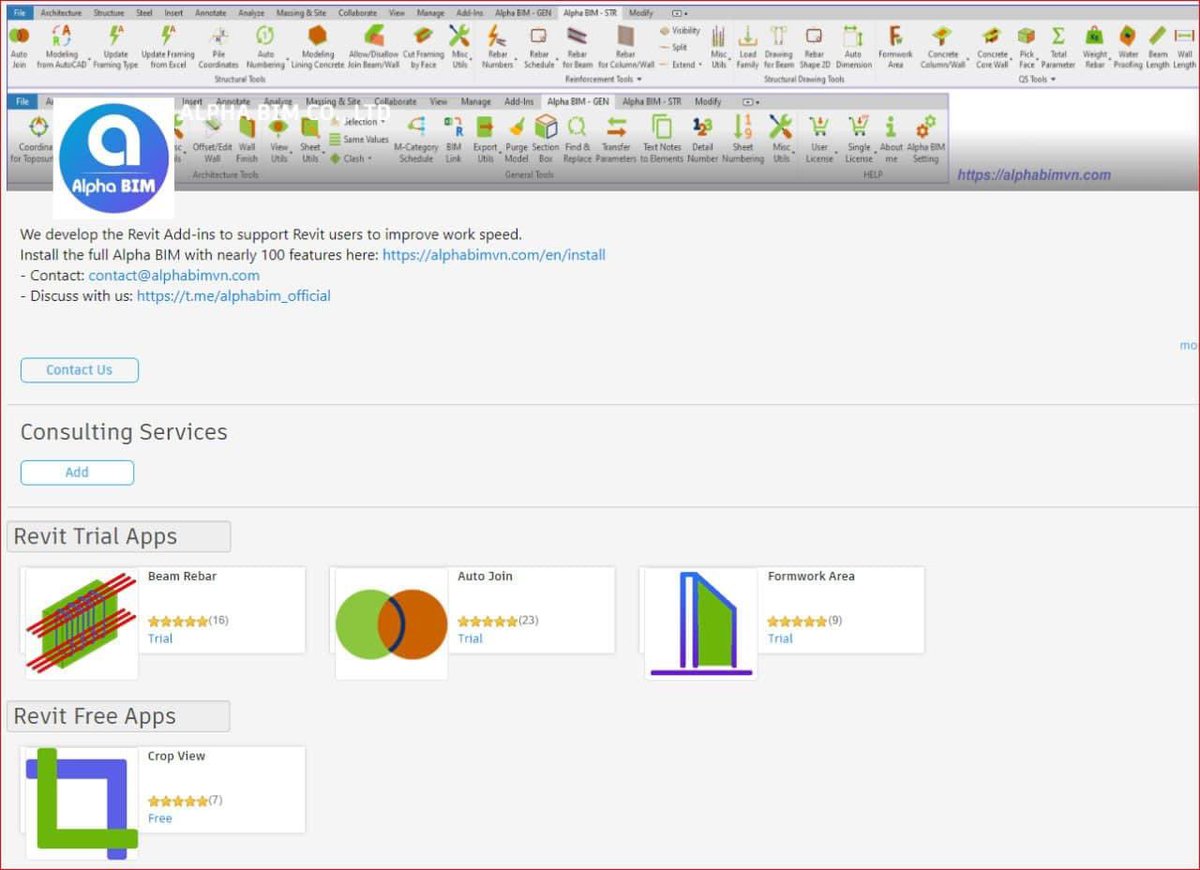 Dear Guys,

04 plugins of ALPHA BIM are live with Revit 2024 support.

Please update here: apps.autodesk.com/en/Publisher/P…

——— 💲 ———
ALPHA BIM - SAVE YOUR TIME &amp; MONEY
Discuss with us: t.me/alphabim_offic…