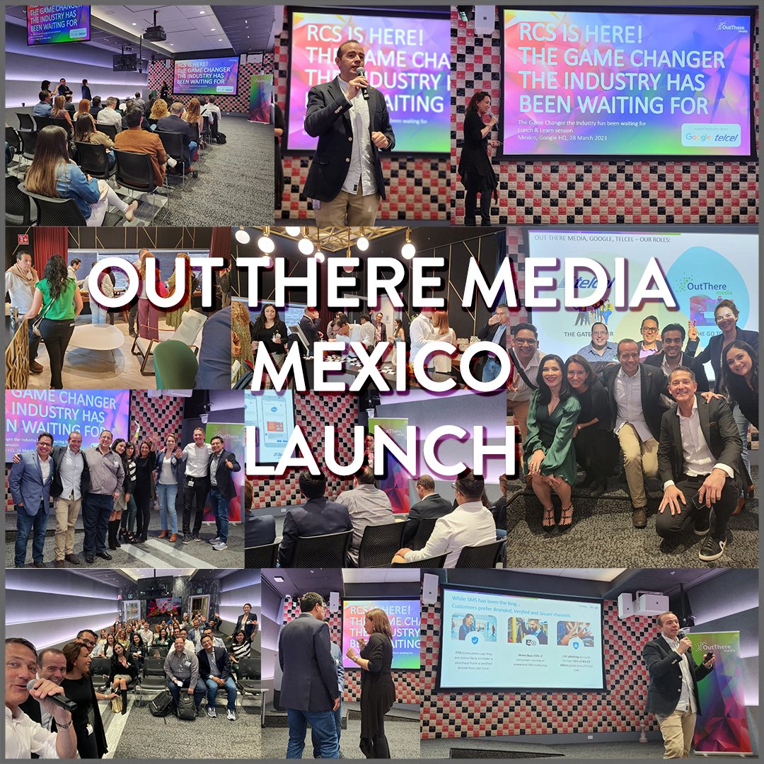 out_there_media's tweet photo. Thank you Mexico for the enthusiastic welcome that you extended to RCS (Rich Messaging), following our launch last week, along with our partners Google and Telcel! Exciting news about ground-breaking campaigns for top-tier brands coming soon, watch this space!
#rcs #richmessaging https://t.co/34oFayOjpC