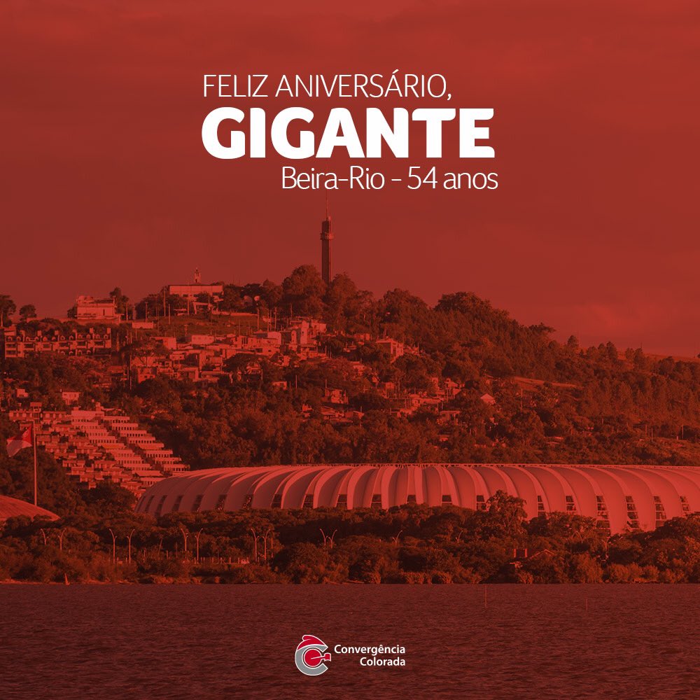 O NOSSO estádio está de aniversário. 🏟

Construído de tijolo em tijolo, com a colaboração dos torcedores. Um gigante erguido sobre as águas.

Ponto de encontro de muitos colorados pré e pós jogo. Nosso estádio é gigante. Gigante como a nossa paixão.

54 anos de muita história