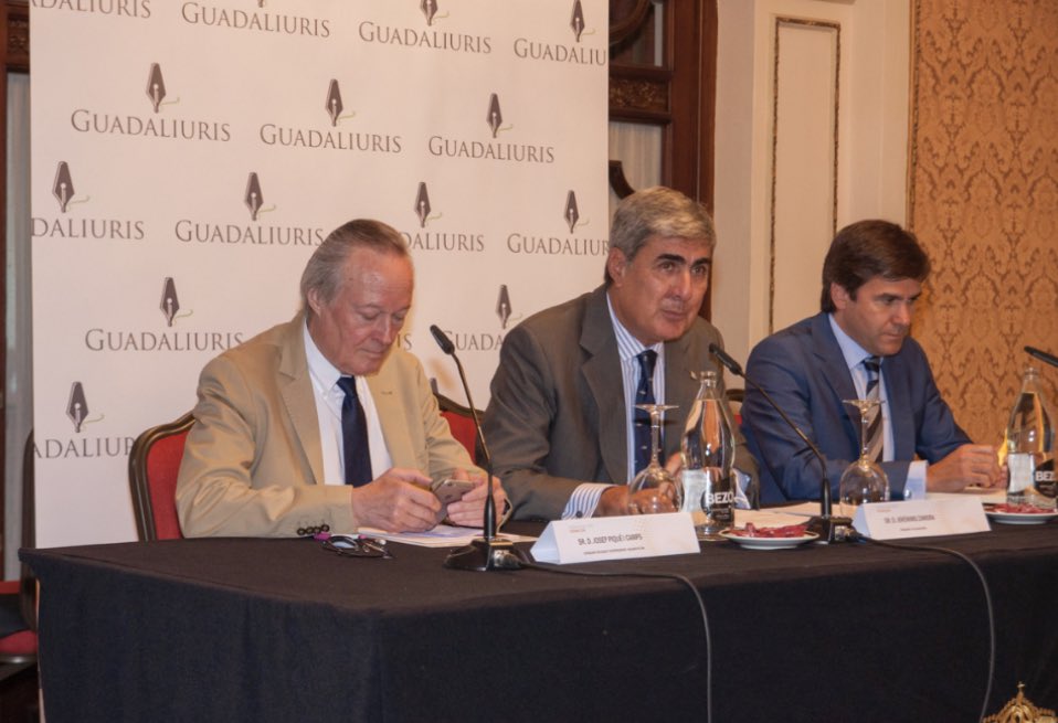 guadaliuris's tweet photo. Lamentamos el fallecimiento de Josep Piqué. 

Ha formado parte de nuestro #ForoGuadaliuris ofreciendo una brillante lección de geopolítica y destacando:

➡️El impacto de la transformación digital de las empresas.

➡️La importancia de la internacionalización de las corporaciones. https://t.co/sbEKr3mGfG