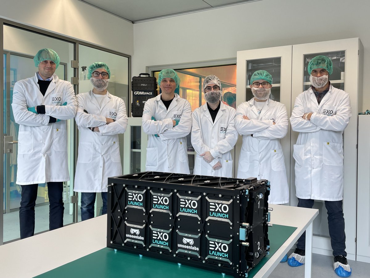 UnseenLabs's tweet photo. Exolaunch x Unseenlabs 🤝 BRO-9, Unseenlabs' ninth satellite, was integrated by Exolaunch into Exolaunch's #EXOpod deployer for SpaceX's #Transporter-7 Mission. @SpaceX's launcher Falcon 9 will be launched from the Vandenberg Space Force Base in California. Thank you @EXOLAUNCH! https://t.co/Ncpj7KN8ks