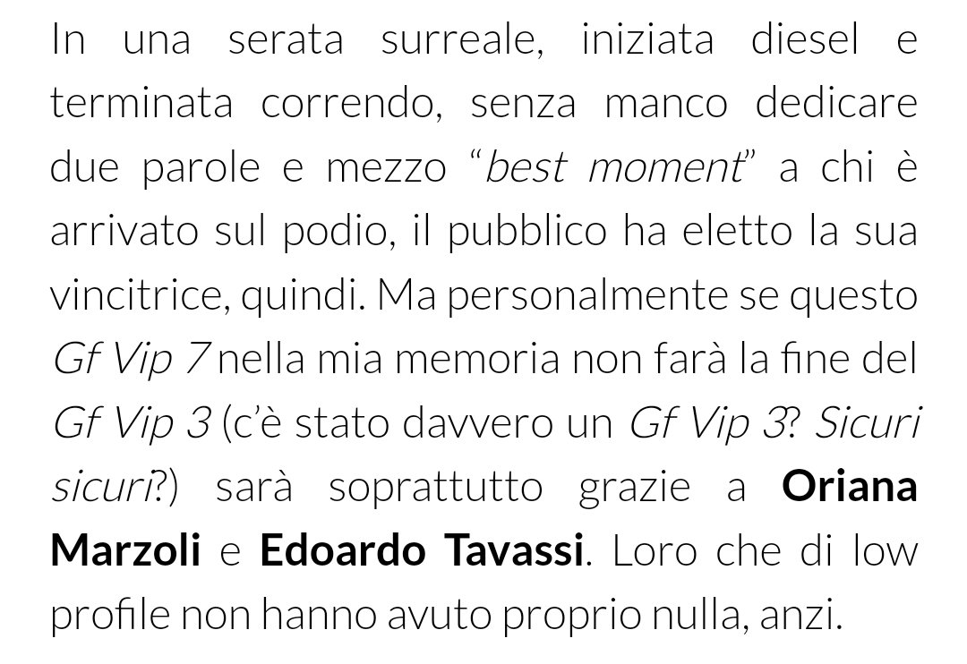 scongelata's tweet photo. Leggo solo verità
Chia di Isa&amp;Chia su Oriana e Tavassi... e sulla finale
#oriele #incorvassi https://t.co/arDjnhymay