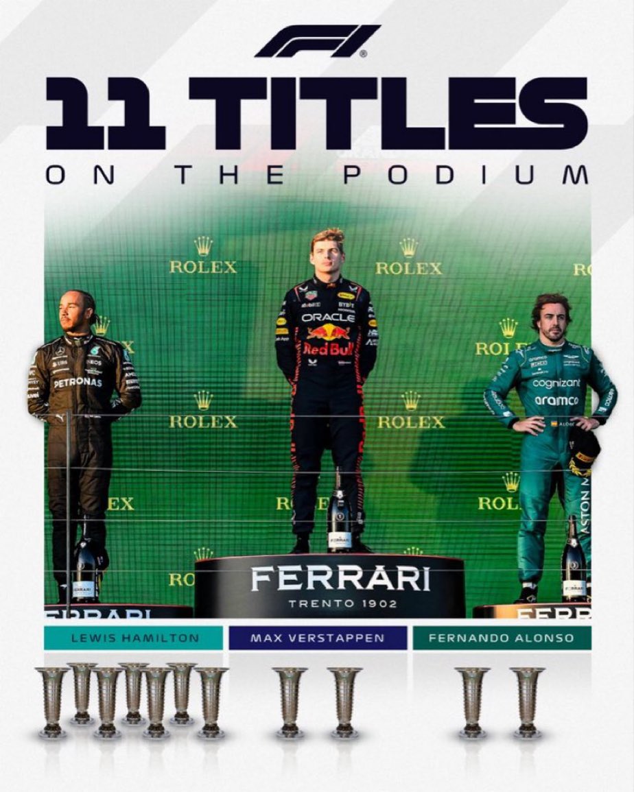 Ça c’est du podium😎 
#f1 #championdumonde #Alonso #Hamilton #verstappen
