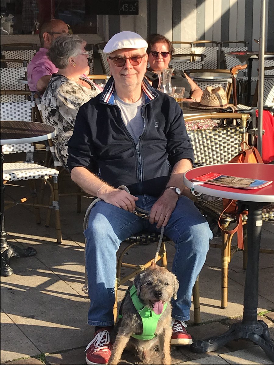 dfpwriter's tweet photo. Back in the day: When we were young(er). Henry in French France gasping for a beer. 😉 #WritingCommunity Still waiting for parole from #twitterprison #dogoftheday #dogsoftwitter https://t.co/f1L7xTGMWE