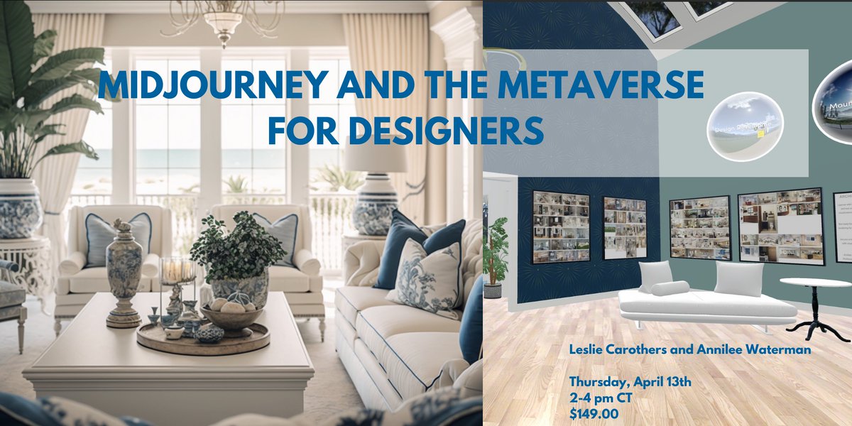 tkpleslie's tweet image. NEW! MidJourney And The Metaverse For Designers

When: Thursday, 4.13
Time: 2 - 4 CT
Price: $149.00

Register &amp;gt;  eventbrite.com/e/midjourney-a…

Where: Zoom
Who: Myself + @DesignerAnnilee 

#hpmkt #designonhpmkt #iloveids #designhounds