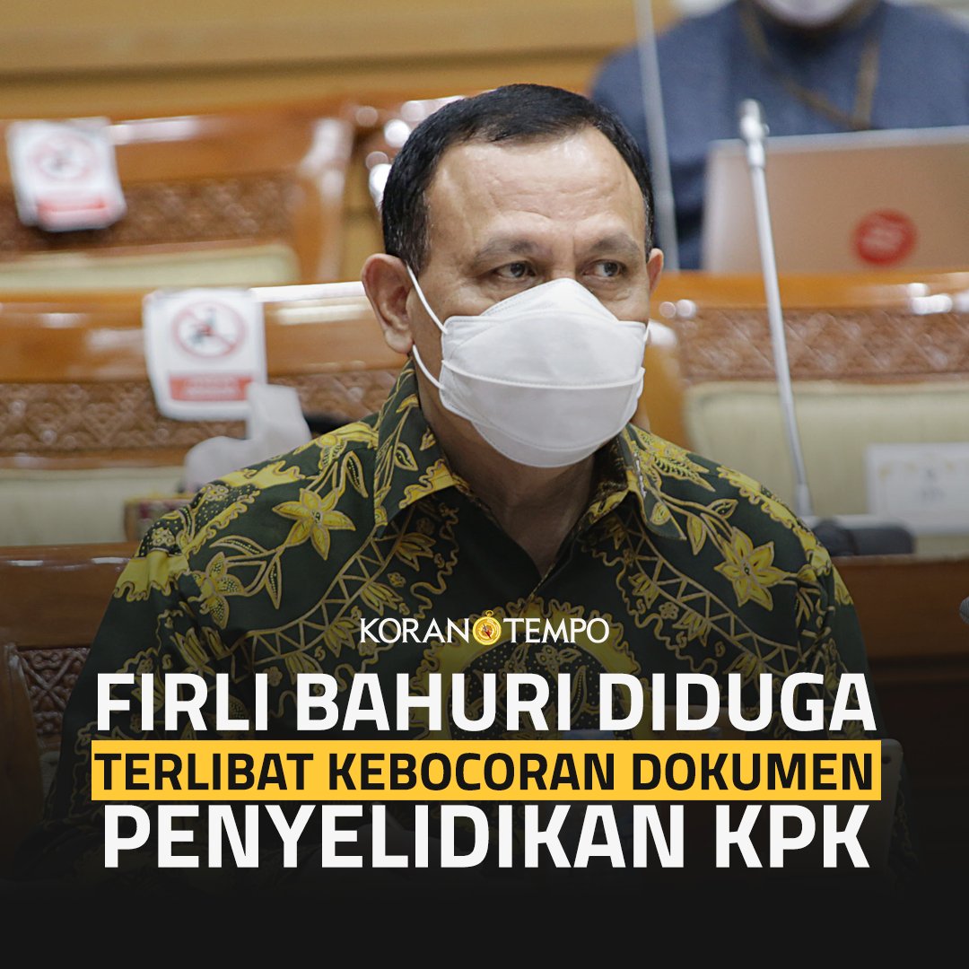 Tempo_Plus's tweet photo. Firli Bahuri dilaporkan karena diduga terlibat kebocoran dokumen penyelidikan KPK.

Ada bukti pengakuan dan dokumen elektronik.

#KoranTempo https://t.co/OVQjevxFYS