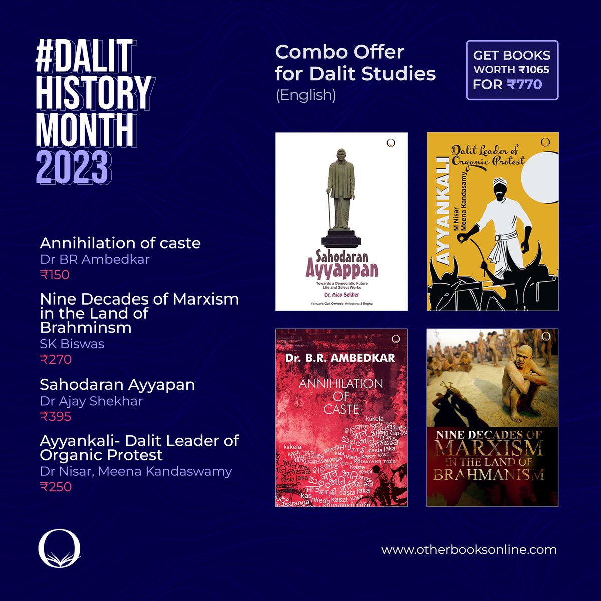 EOtherBooks's tweet photo. Let's take this month to celebrate the rich culture and history of Dalit communities. Together, Happy Dalit History Month!
https://t.co/de3bBV4htQ
WhatsApp: +91 8089821521
#DalitHistoryMonth #Dalit #CelebrateDiversity #dalitwriting https://t.co/LyAMlg8KXp