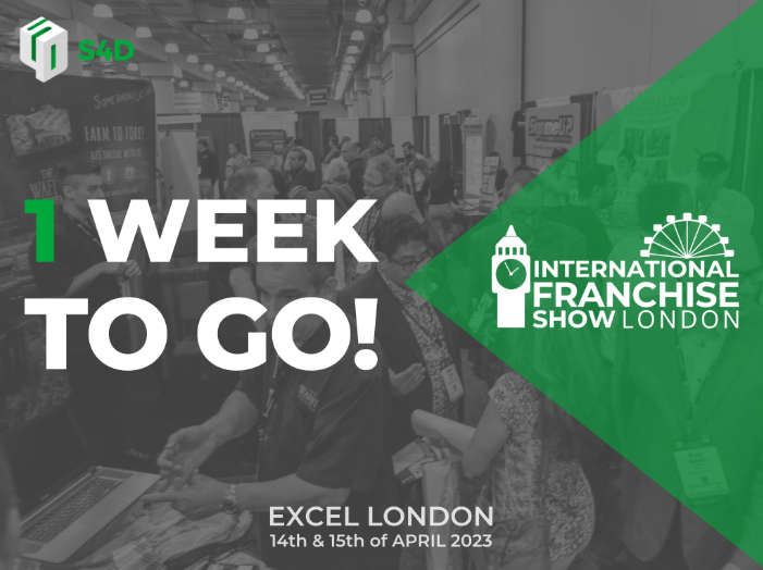 🚀 Another exciting event coming up! @FranchiseShowUK London will take place on 14-15 April 2023!

📍 The S4D Team will be there, ready to chat with you about your business goals and how we can help you achieve them!

#InternationalFranchiseShow #IFS23 #IFS #QSR