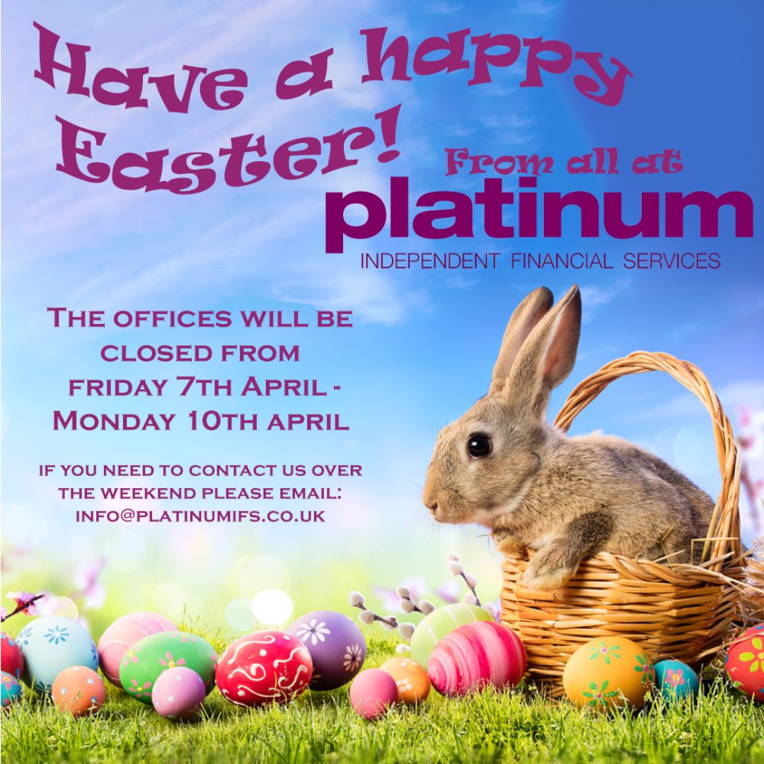 Wishing you all a happy Easter! 🐣🐇
We will be back open as normal on Tuesday 11th April,

If you need to contact us please send us an email at info@platinumifs.co.uk

#platinumifs #Easter #ifs