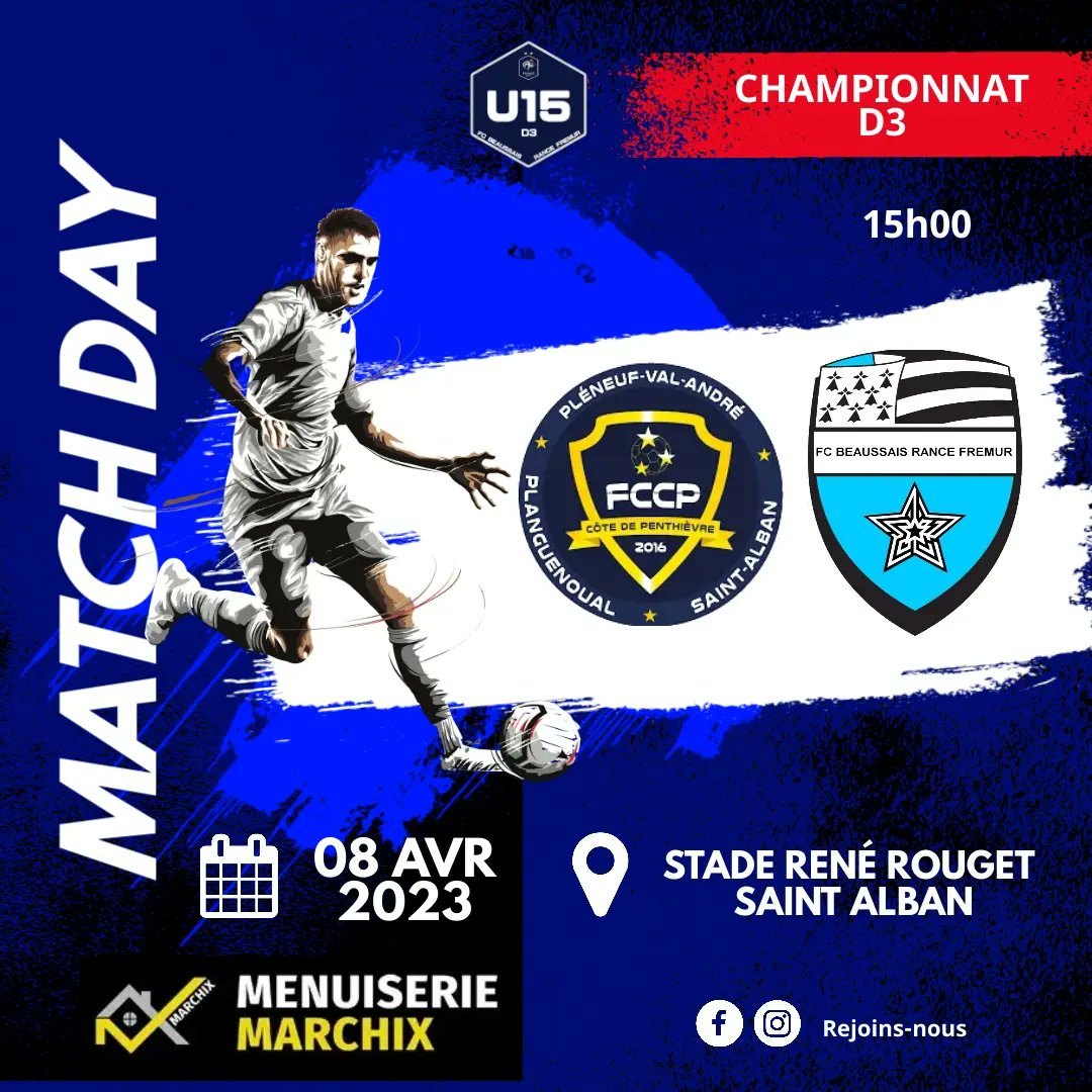 FCBeaussaisRF's tweet photo. Découvrez le programme du pôle animation et du pôle Pré-formation ⤵️

SAMEDI 25 MARS :
Pôle animation
🏠 U8-U9 Plateau
🏠 U11 B 🆚 Dinan Léhon FC 2

Pôle Pré-formation
✈️ U13 F 🆚 Tournoi Féminin Hillion
✈️ U15 A 🆚 As Tregueux 1
✈️ U15 B 🆚 Fccp Saint Alban 2

Go blues 🔵⚪💪 https://t.co/x0E675GIn7
