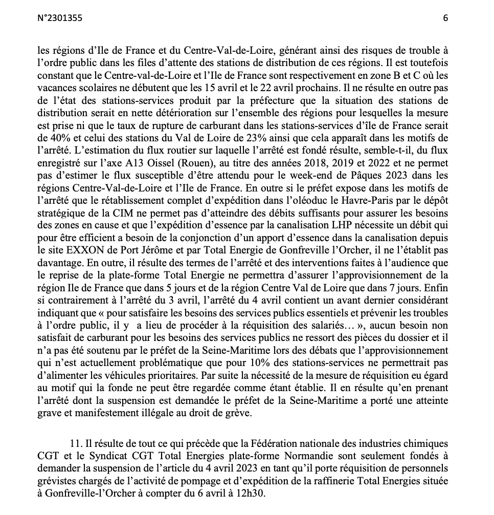 syndicatavocats's tweet photo. 📢 Réquisitions des grévistes sur la raffinerie Total Normandie suspendues par TA Rouen⚖️
"La nécessité de la mesure de réquisition eu égard au motif qui la fonde ne peut être regardée comme étant établie et a porté une atteinte grave et manifestement illégale au droit de grève" https://t.co/Mwlj5mQQ5U