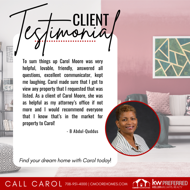 CarolMooreHomes's tweet photo. It's testimonial Thursday! We appreciate you!

#TestimonialThursday #CMooreHomes #CMoorePositivityin2023! #RealtorsOfInstagram #IllinoisRealEstate #KWRealtyPreferred #SouthSuburbsRealEstate #SouthSuburbsForSale #AssociateBroker #RealEstateInstructor #YourRealtorForLife https://t.co/Cbbp6B2kAr